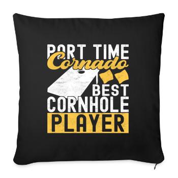 Cornhole Player Cornhole Board - Sofa pillowcase 17,3'' x 17,3'' (45 x 45 cm) - black - Front