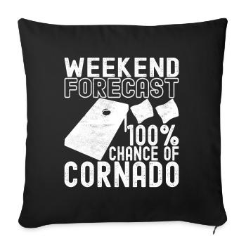 Cornhole Player Cornhole Board - Sofa pillowcase 17,3'' x 17,3'' (45 x 45 cm) - black - Front