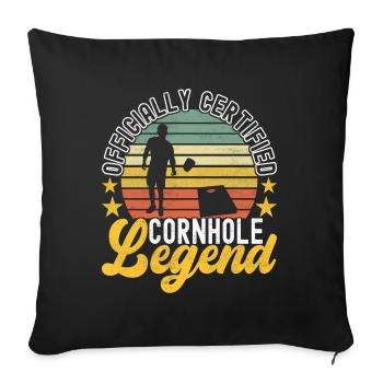 Cornhole Player Cornhole Board - Sofa pillowcase 17,3'' x 17,3'' (45 x 45 cm) - black - Front