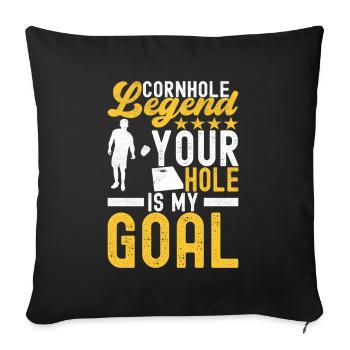 Cornhole Player Cornhole Board - Sofa pillowcase 17,3'' x 17,3'' (45 x 45 cm) - black - Front