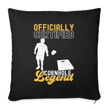 Cornhole Player Cornhole Board - Sofa pillowcase 17,3'' x 17,3'' (45 x 45 cm) - black - Front
