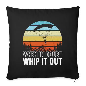 Parachutiste parachutiste - Housse de coussin décorative 45 x 45 cm - noir - Devant