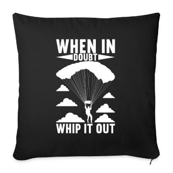 Parachute Parachutist - Sofa pillowcase 17,3'' x 17,3'' (45 x 45 cm) - black - Front