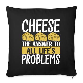 Cheese lovers Gouda cheese - Sofa pillowcase 17,3'' x 17,3'' (45 x 45 cm) - black - Front