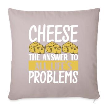 Amateurs de fromage Gouda - Housse de coussin décorative 45 x 45 cm - taupe clair - Devant