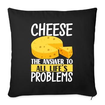 Cheese lovers Gouda cheese - Sofa pillowcase 17,3'' x 17,3'' (45 x 45 cm) - black - Front