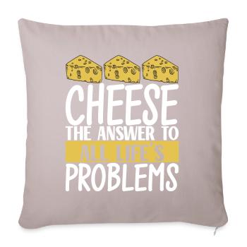 Amateurs de fromage Gouda - Housse de coussin décorative 45 x 45 cm - taupe clair - Devant