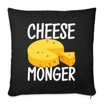 Cheese lovers Gouda cheese - Sofa pillowcase 17,3'' x 17,3'' (45 x 45 cm) - black - Front