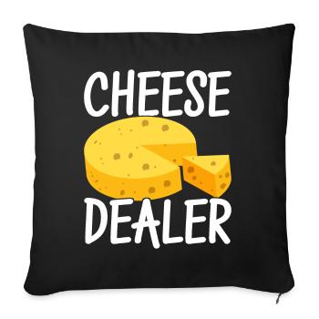 Cheese lovers Gouda cheese - Sofa pillowcase 17,3'' x 17,3'' (45 x 45 cm) - black - Front