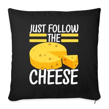 Cheese lovers Gouda cheese - Sofa pillowcase 17,3'' x 17,3'' (45 x 45 cm) - black - Front