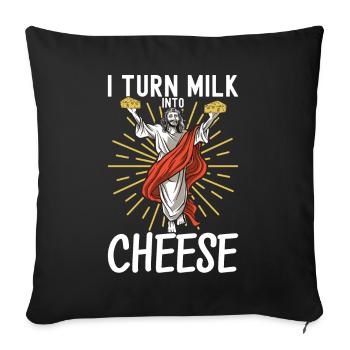 Cheese lovers Gouda cheese - Sofa pillowcase 17,3'' x 17,3'' (45 x 45 cm) - black - Front