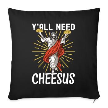 Cheese lovers Gouda cheese - Sofa pillowcase 17,3'' x 17,3'' (45 x 45 cm) - black - Front