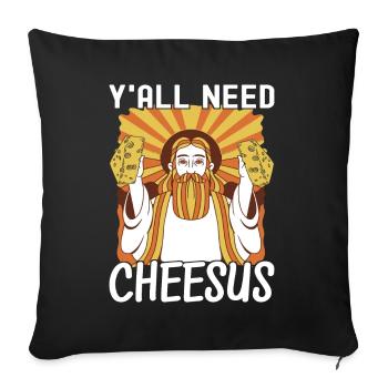 Cheese lovers Gouda cheese - Sofa pillowcase 17,3'' x 17,3'' (45 x 45 cm) - black - Front