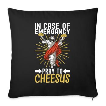 Cheese lovers Gouda cheese - Sofa pillowcase 17,3'' x 17,3'' (45 x 45 cm) - black - Front