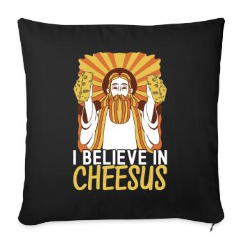 Amateurs de fromage Gouda - Housse de coussin décorative 45 x 45 cm - noir - Devant