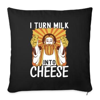 Cheese lovers Gouda cheese - Sofa pillowcase 17,3'' x 17,3'' (45 x 45 cm) - black - Front