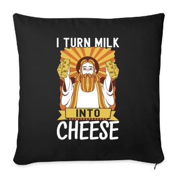 Cheese lovers Gouda cheese - Sofa pillowcase 17,3'' x 17,3'' (45 x 45 cm) - black - Front