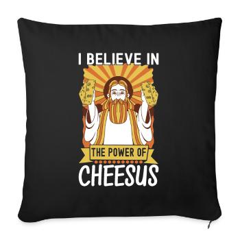 Cheese lovers Gouda cheese - Sofa pillowcase 17,3'' x 17,3'' (45 x 45 cm) - black - Front