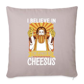 Amateurs de fromage Gouda - Housse de coussin décorative 45 x 45 cm - taupe clair - Devant