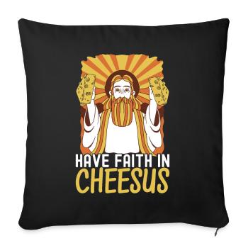 Amateurs de fromage Gouda - Housse de coussin décorative 45 x 45 cm - noir - Devant
