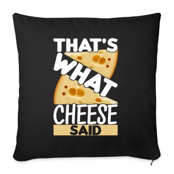 Cheese lovers Gouda cheese - Sofa pillowcase 17,3'' x 17,3'' (45 x 45 cm) - black - Front