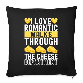 Cheese lovers Gouda cheese - Sofa pillowcase 17,3'' x 17,3'' (45 x 45 cm) - black - Front