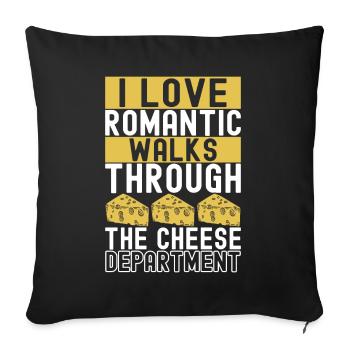Cheese lovers Gouda cheese - Sofa pillowcase 17,3'' x 17,3'' (45 x 45 cm) - black - Front