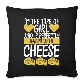 Cheese lovers Gouda cheese - Sofa pillowcase 17,3'' x 17,3'' (45 x 45 cm) - black - Front