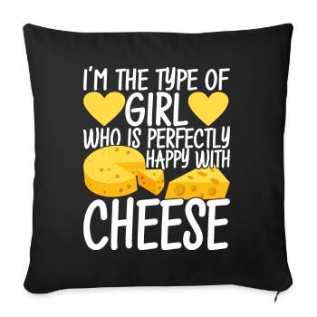 Cheese lovers Gouda cheese - Sofa pillowcase 17,3'' x 17,3'' (45 x 45 cm) - black - Front