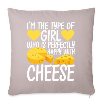 Amateurs de fromage Gouda - Housse de coussin décorative 45 x 45 cm - taupe clair - Devant