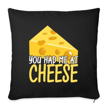 Amateurs de fromage Gouda - Housse de coussin décorative 45 x 45 cm - noir - Devant