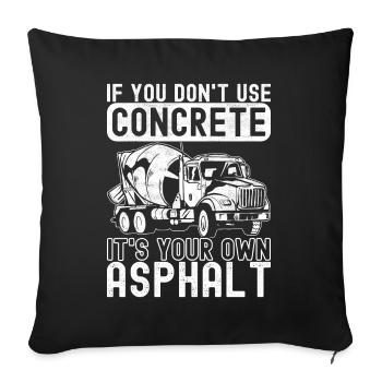 Construction workers Craftsmen Concrete workers - Sofa pillowcase 17,3'' x 17,3'' (45 x 45 cm) - black - Front