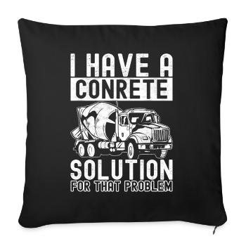 Construction workers Craftsmen Concrete workers - Sofa pillowcase 17,3'' x 17,3'' (45 x 45 cm) - black - Front
