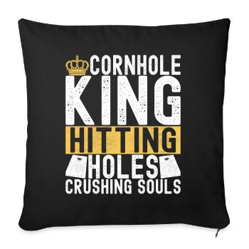 Cornhole Player Cornhole Board - Sofa pillowcase 17,3'' x 17,3'' (45 x 45 cm) - black - Front