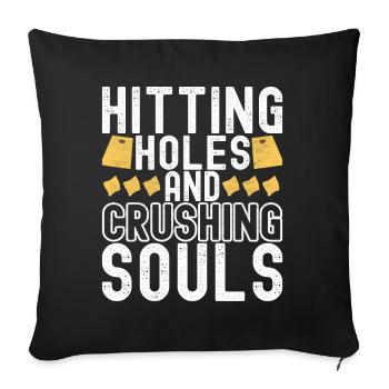 Cornhole Player Cornhole Board - Sofa pillowcase 17,3'' x 17,3'' (45 x 45 cm) - black - Front