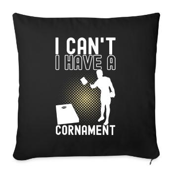 Cornhole Player Cornhole Board - Sofa pillowcase 17,3'' x 17,3'' (45 x 45 cm) - black - Front