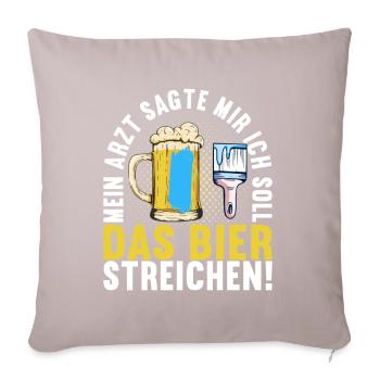 Beer drinkers Beer drinking - Sofa pillowcase 17,3'' x 17,3'' (45 x 45 cm) - light taupe - Front