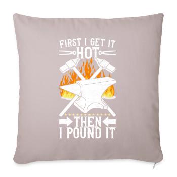 Blacksmith Forging Anvil - Sofa pillowcase 17,3'' x 17,3'' (45 x 45 cm) - light taupe - Front