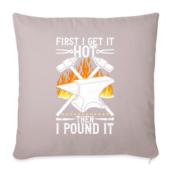 Blacksmith Forging Anvil - Sofa pillowcase 17,3'' x 17,3'' (45 x 45 cm) - light taupe - Front