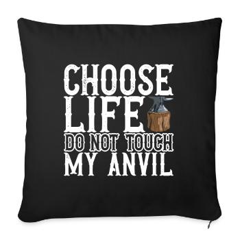 Blacksmith Forging Anvil - Sofa pillowcase 17,3'' x 17,3'' (45 x 45 cm) - black - Front