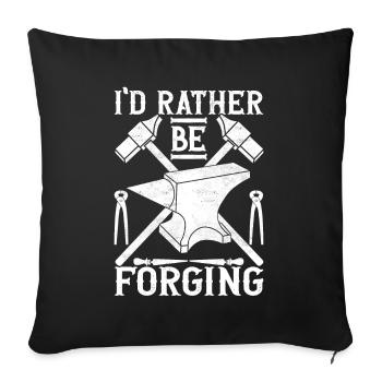 Enclume de forge forgeuse - Housse de coussin décorative 45 x 45 cm - noir - Devant