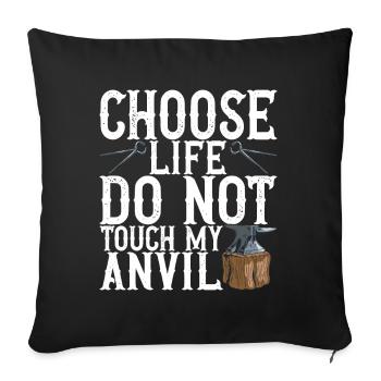 Blacksmith Forging Anvil - Sofa pillowcase 17,3'' x 17,3'' (45 x 45 cm) - black - Front