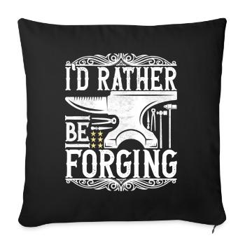 Blacksmith Forging Anvil - Sofa pillowcase 17,3'' x 17,3'' (45 x 45 cm) - black - Front