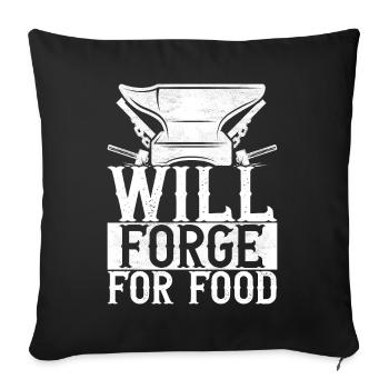 Blacksmith Forging Anvil - Sofa pillowcase 17,3'' x 17,3'' (45 x 45 cm) - black - Front
