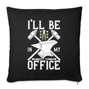 Blacksmith Forging Anvil - Sofa pillowcase 17,3'' x 17,3'' (45 x 45 cm) - black - Front