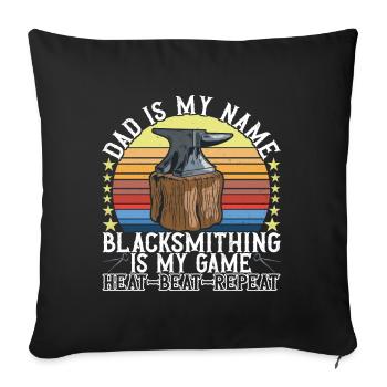 Blacksmith Forging Anvil - Sofa pillowcase 17,3'' x 17,3'' (45 x 45 cm) - black - Front