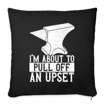 Enclume de forge forgeuse - Housse de coussin décorative 45 x 45 cm - noir - Devant