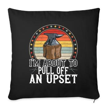 Enclume de forge forgeuse - Housse de coussin décorative 45 x 45 cm - noir - Devant