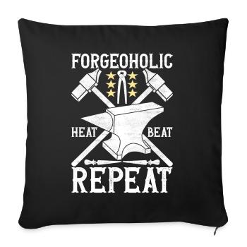 Blacksmith Forging Anvil - Sofa pillowcase 17,3'' x 17,3'' (45 x 45 cm) - black - Front