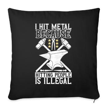 Blacksmith Forging Anvil - Sofa pillowcase 17,3'' x 17,3'' (45 x 45 cm) - black - Front